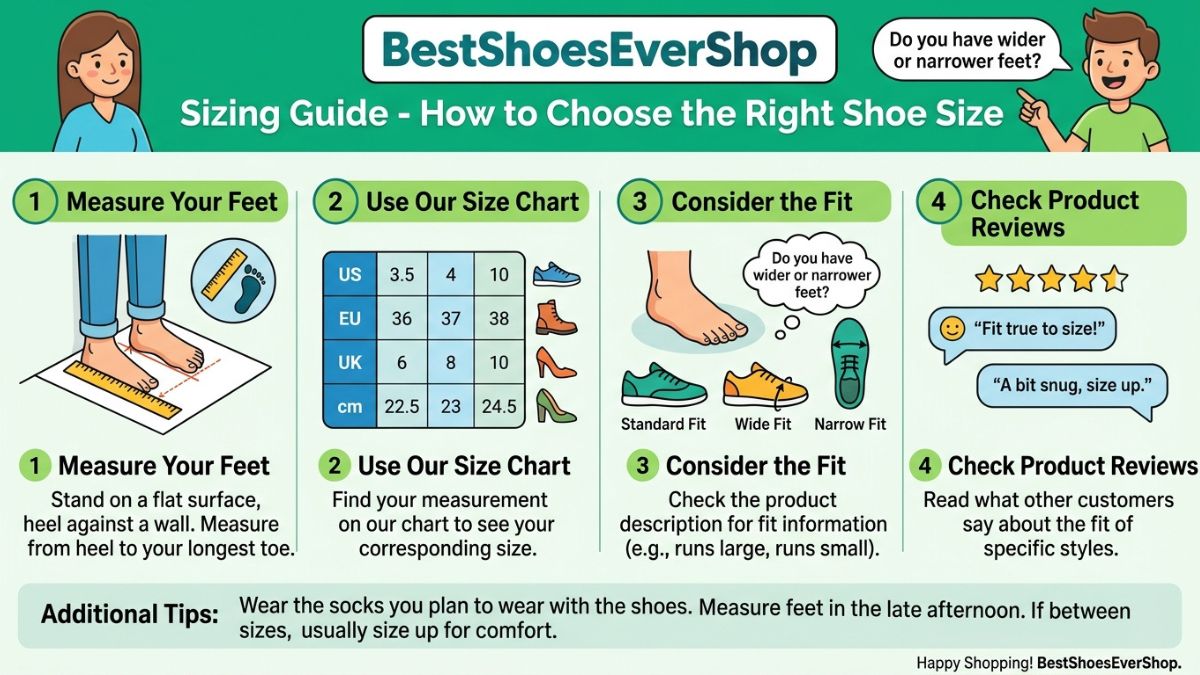 bestshoesevershop sizing guide: How to Choose the Right Shoe Size at BestShoesEverShop
